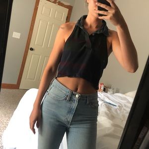 Vintage polo crop top